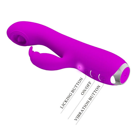 PRETTY LOVE - RACHEL RECHARGEABLE VIBRATOR WITH PURPLE SUCTION CUP - My naughty haven #