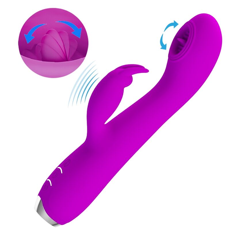 PRETTY LOVE - RACHEL RECHARGEABLE VIBRATOR WITH PURPLE SUCTION CUP - My naughty haven #