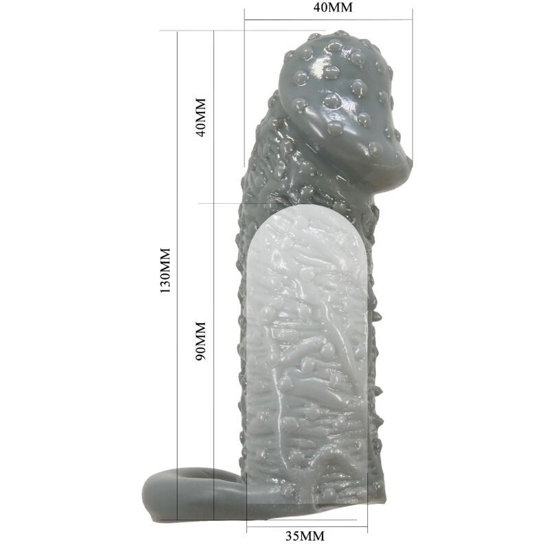 PRETTY LOVE - REALISTIC PENIS ENLARGER AND DELAY SLEEVE MODEL 2 GREY - My naughty haven #