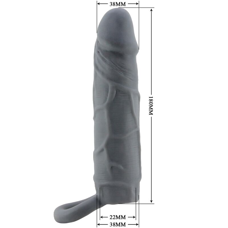 PRETTY LOVE - REALISTIC SKIN PENIS SLEEVE DARK GREY - My naughty haven #