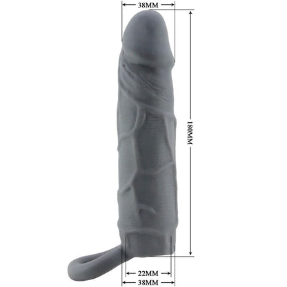 PRETTY LOVE - REALISTIC SKIN PENIS SLEEVE DARK GREY - My naughty haven #