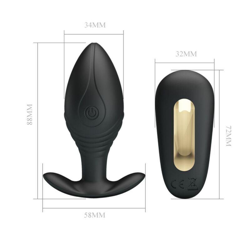 PRETTY LOVE - REGINA ANAL PLUG RECHARGEABLE VIBRATOR BLACK - My naughty haven #