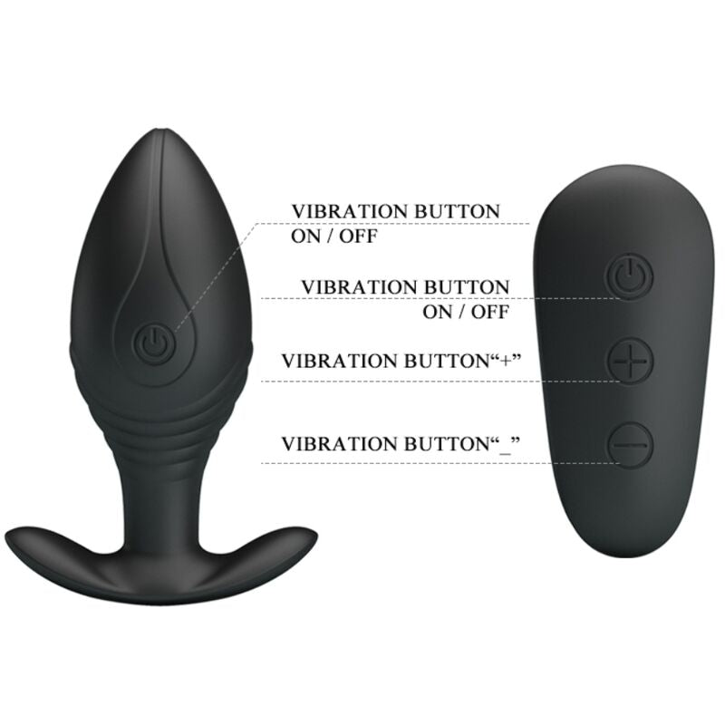 PRETTY LOVE - REGINA ANAL PLUG RECHARGEABLE VIBRATOR BLACK - My naughty haven #