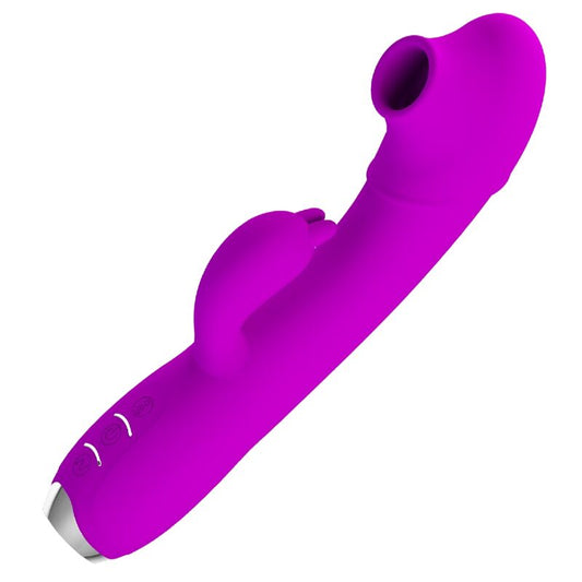 PRETTY LOVE - REGINA RECHARGEABLE VIBRATOR-SUCTION GEL PURPLE - My naughty haven #