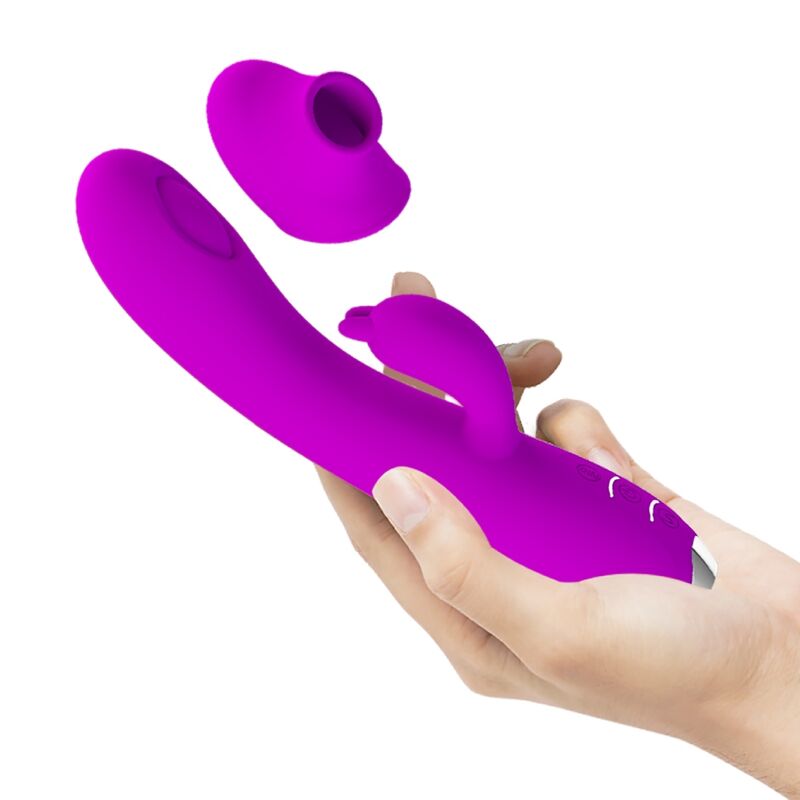 PRETTY LOVE - REGINA RECHARGEABLE VIBRATOR-SUCTION GEL PURPLE - My naughty haven #