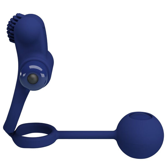 PRETTY LOVE - REMINGTON DOUBLE VIBRATING RING WITH PLUG BLUE - My naughty haven #