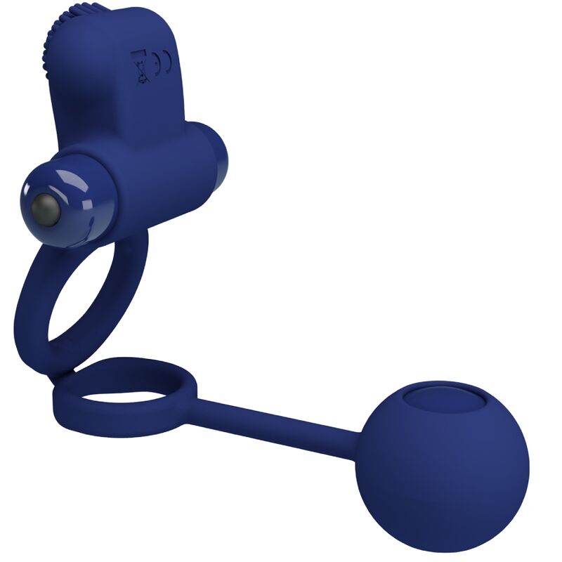 PRETTY LOVE - REMINGTON DOUBLE VIBRATING RING WITH PLUG BLUE - My naughty haven #