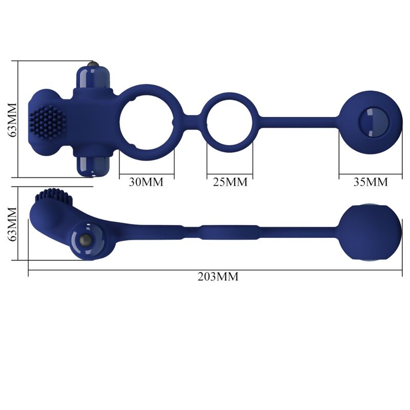 PRETTY LOVE - REMINGTON DOUBLE VIBRATING RING WITH PLUG BLUE - My naughty haven #