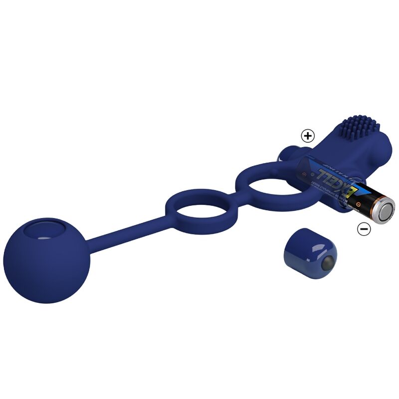 PRETTY LOVE - REMINGTON DOUBLE VIBRATING RING WITH PLUG BLUE - My naughty haven #