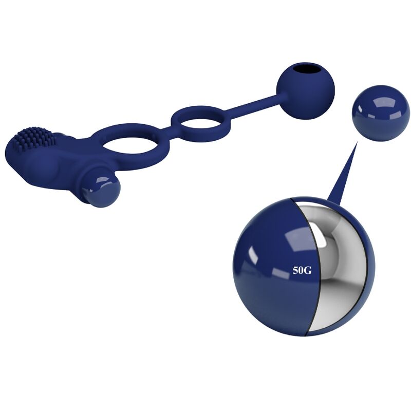 PRETTY LOVE - REMINGTON DOUBLE VIBRATING RING WITH PLUG BLUE - My naughty haven #