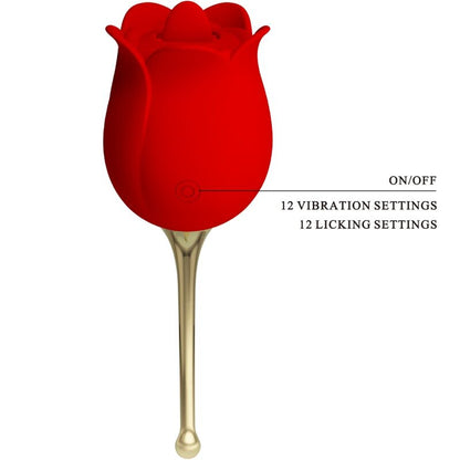 PRETTY LOVE - ROSE LOVER ROSE CLITORIS STIMULATOR 12 VIBRATIONS RED - My naughty haven #