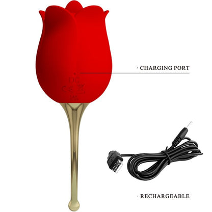 PRETTY LOVE - ROSE LOVER ROSE CLITORIS STIMULATOR 12 VIBRATIONS RED - My naughty haven #