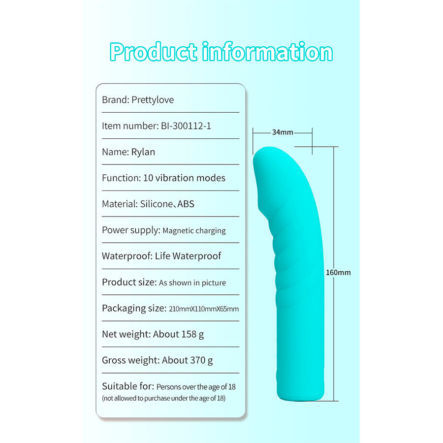 PRETTY LOVE - RYLAN G-SPOT BLUE VIBRATOR - My naughty haven #
