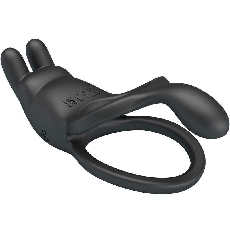 PRETTY LOVE - SETH DOUBLE VIBRATING RING RABBIT 7 VIBRATIONS BLACK - My naughty haven #