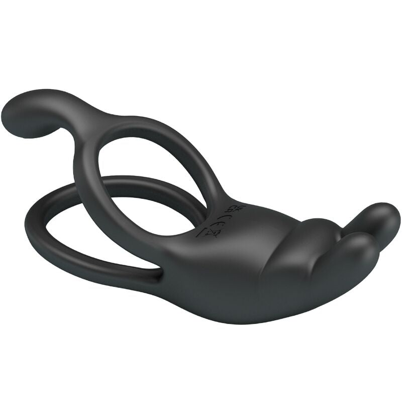 PRETTY LOVE - SETH DOUBLE VIBRATING RING RABBIT 7 VIBRATIONS BLACK - My naughty haven #