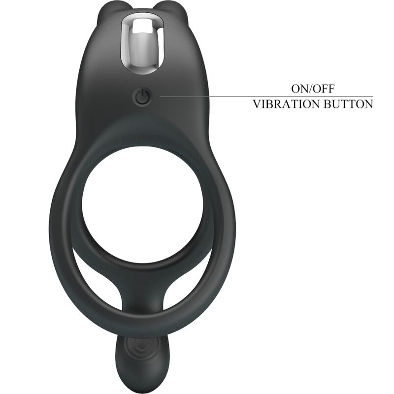 PRETTY LOVE - SETH DOUBLE VIBRATING RING RABBIT 7 VIBRATIONS BLACK - My naughty haven #