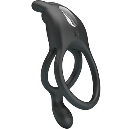 PRETTY LOVE - SETH DOUBLE VIBRATING RING RABBIT 7 VIBRATIONS BLACK - My naughty haven #