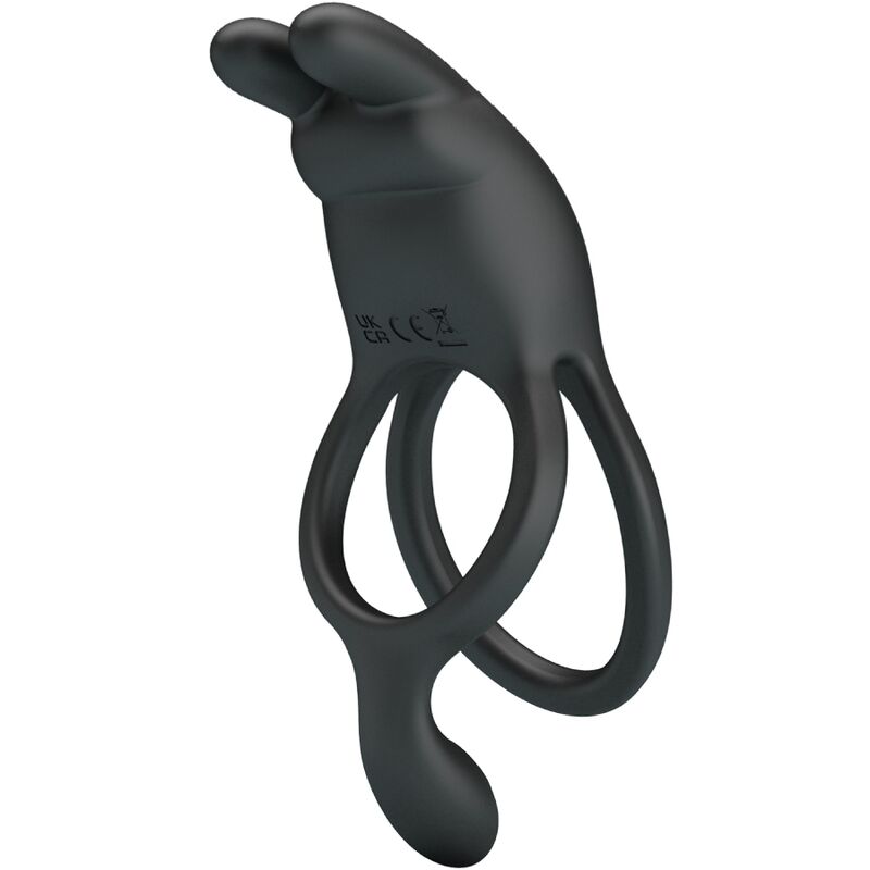 PRETTY LOVE - SETH DOUBLE VIBRATING RING RABBIT 7 VIBRATIONS BLACK - My naughty haven #