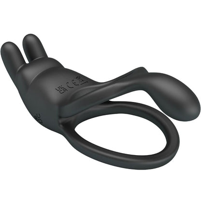 PRETTY LOVE - SETH DOUBLE VIBRATING RING RABBIT 7 VIBRATIONS BLACK - My naughty haven #