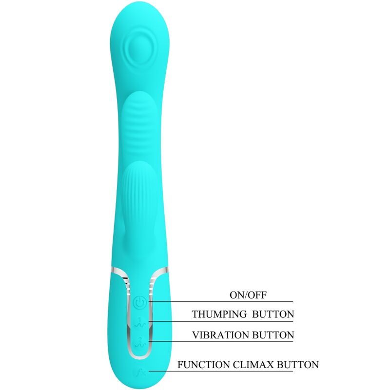 PRETTY LOVE - SHANIA TRIPLE RABBIT MULTIFUNCTION VIBRATOR 3 IN 1 BLUE - My naughty haven #