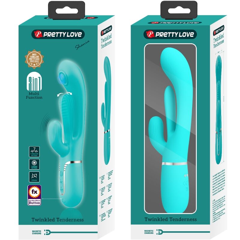 PRETTY LOVE - SHANIA TRIPLE RABBIT MULTIFUNCTION VIBRATOR 3 IN 1 BLUE - My naughty haven #