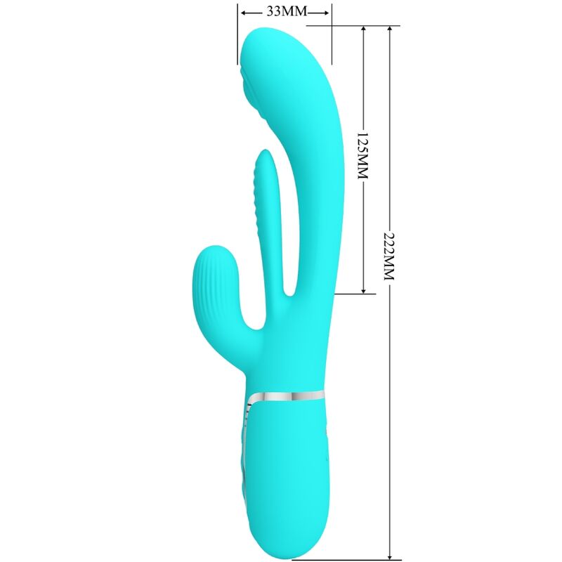 PRETTY LOVE - SHANIA TRIPLE RABBIT MULTIFUNCTION VIBRATOR 3 IN 1 BLUE - My naughty haven #