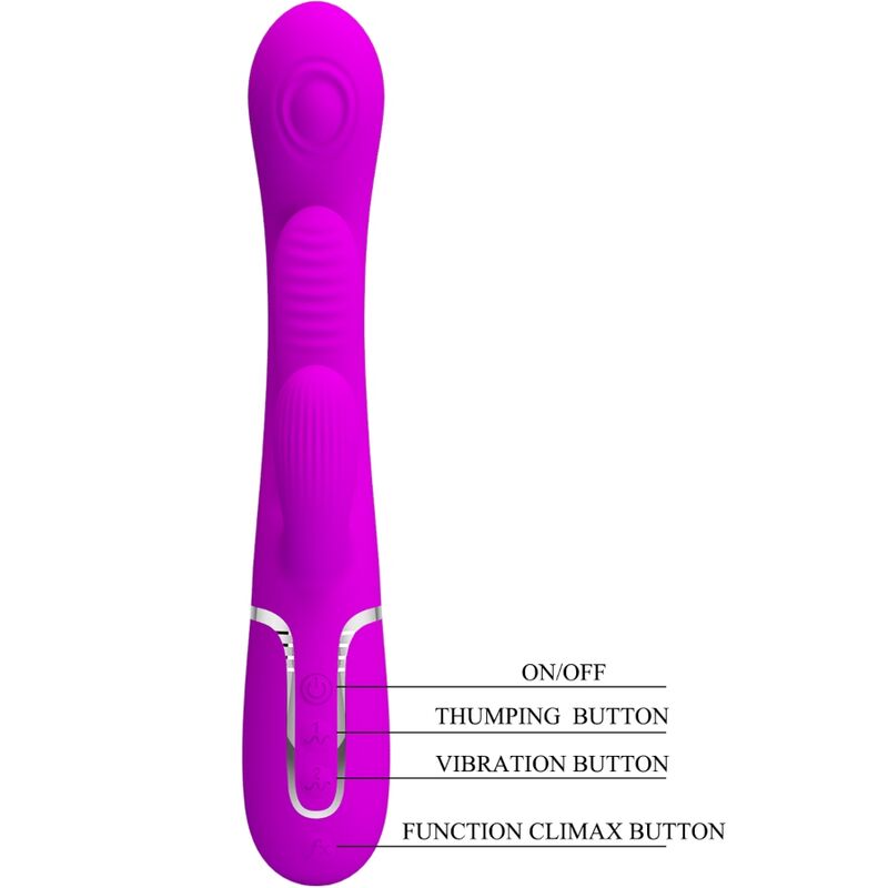 PRETTY LOVE - SHANIA TRIPLE RABBIT VIBRATOR MULTIFUNCTION PINK - My naughty haven #