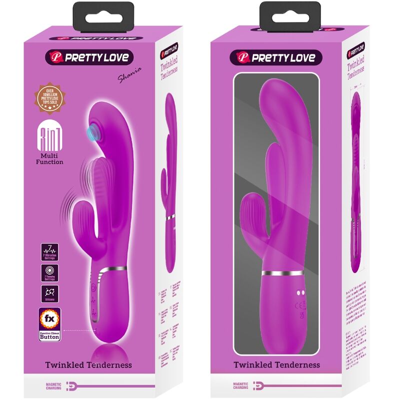 PRETTY LOVE - SHANIA TRIPLE RABBIT VIBRATOR MULTIFUNCTION PINK - My naughty haven #