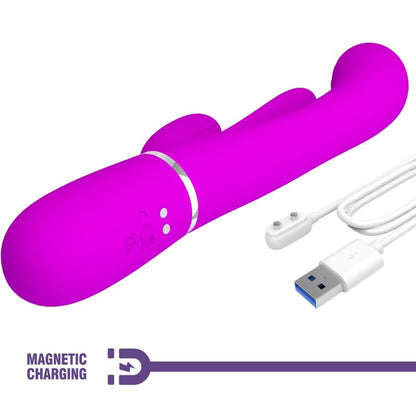 PRETTY LOVE - SHANIA TRIPLE RABBIT VIBRATOR MULTIFUNCTION PINK - My naughty haven #