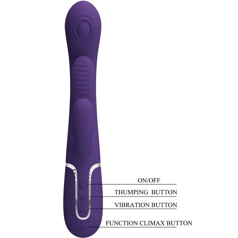 PRETTY LOVE - SHANIA TRIPLE RABBIT VIBRATOR MULTIFUNCTION PURPLE - My naughty haven #