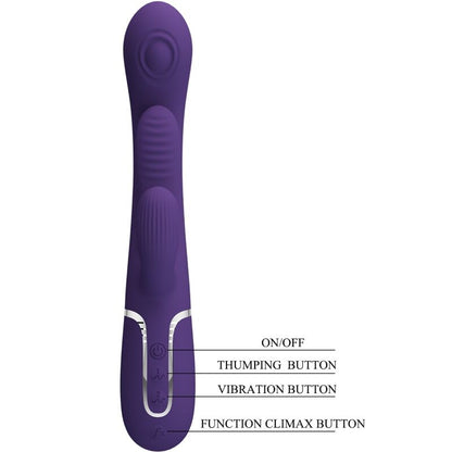 PRETTY LOVE - SHANIA TRIPLE RABBIT VIBRATOR MULTIFUNCTION PURPLE - My naughty haven #