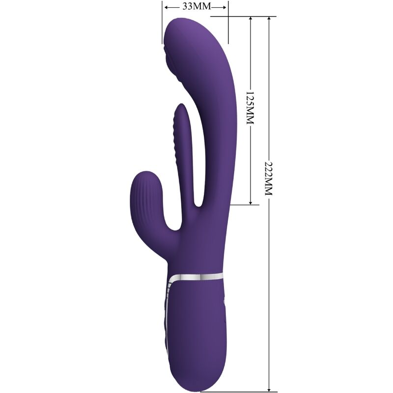 PRETTY LOVE - SHANIA TRIPLE RABBIT VIBRATOR MULTIFUNCTION PURPLE - My naughty haven #