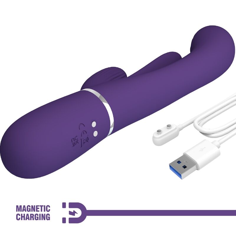 PRETTY LOVE - SHANIA TRIPLE RABBIT VIBRATOR MULTIFUNCTION PURPLE - My naughty haven #