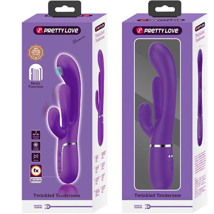 PRETTY LOVE - SHANIA TRIPLE RABBIT VIBRATOR MULTIFUNCTION PURPLE - My naughty haven #