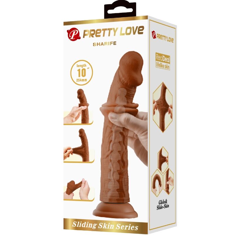 PRETTY LOVE - SHARIFE REALISTIC DILDO 25 CM BROWN - My naughty haven #