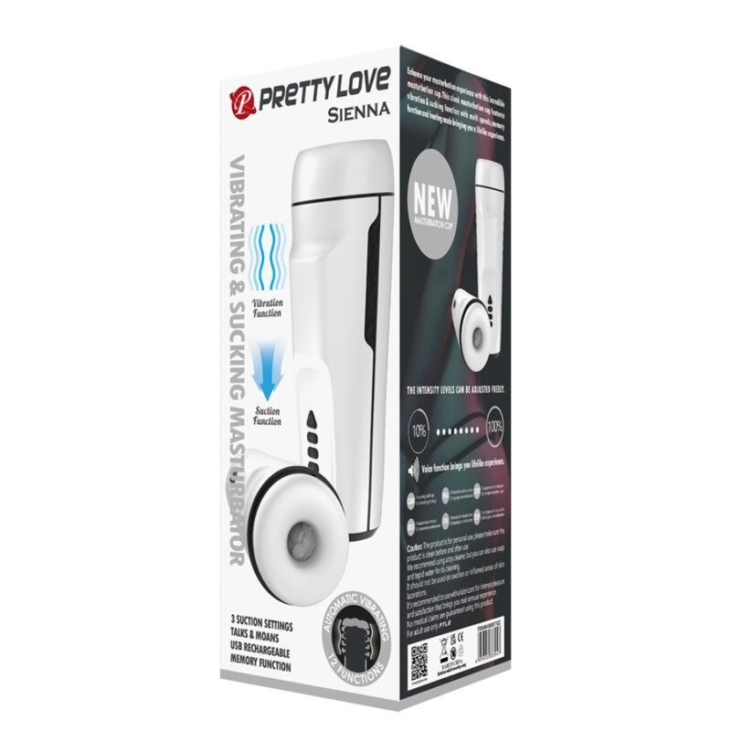 PRETTY LOVE - Сиена вибриращ мъжки мастурбатор с глас и засмукване