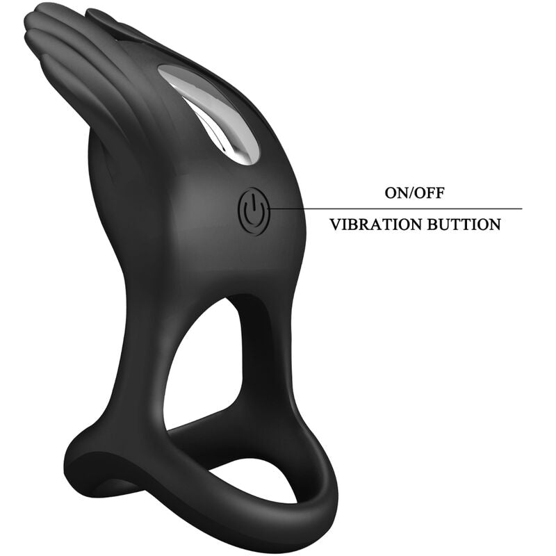 PRETTY LOVE - SILAS VIBRANT PENIS RING 7 VIBRATIONS BLACK SILICONE - My naughty haven #