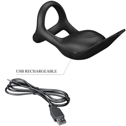 PRETTY LOVE - SILAS VIBRANT PENIS RING 7 VIBRATIONS BLACK SILICONE - My naughty haven #