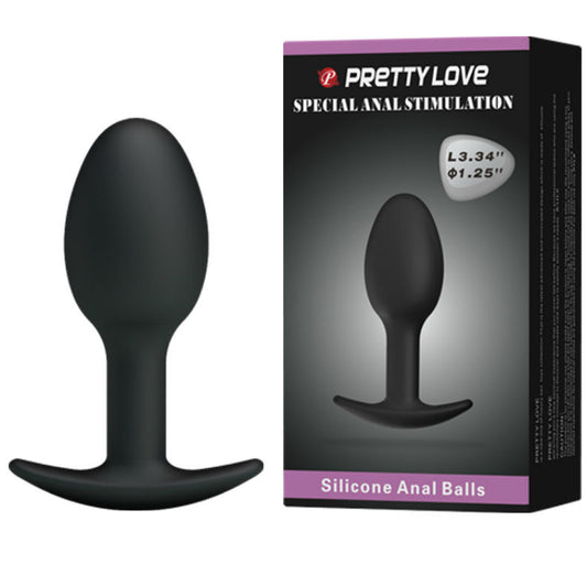 PRETTY LOVE - SILICONE ANAL PLUG 6.5 CM BLACK - My naughty haven #
