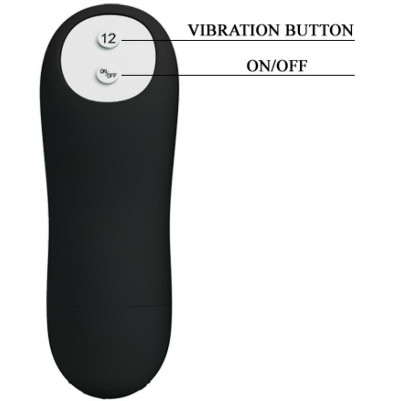 PRETTY LOVE - SILICONE ANAL PLUG PENIS FORM AND 12 VIBRATION MODES BLACK - My naughty haven #
