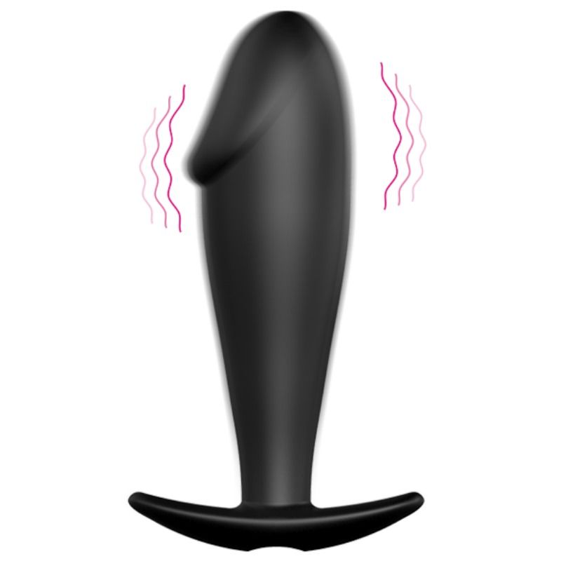 PRETTY LOVE - SILICONE ANAL PLUG PENIS FORM AND 12 VIBRATION MODES BLACK - My naughty haven #