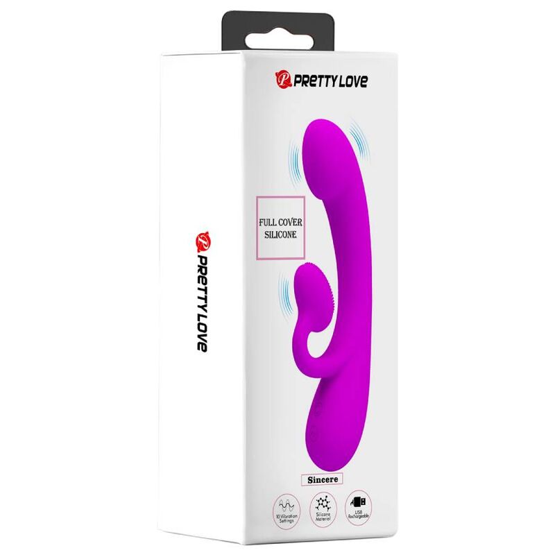 PRETTY LOVE - SINCERE SILICONE CLITORAL VIBRATOR AND SUCKER PURPLE - My naughty haven #