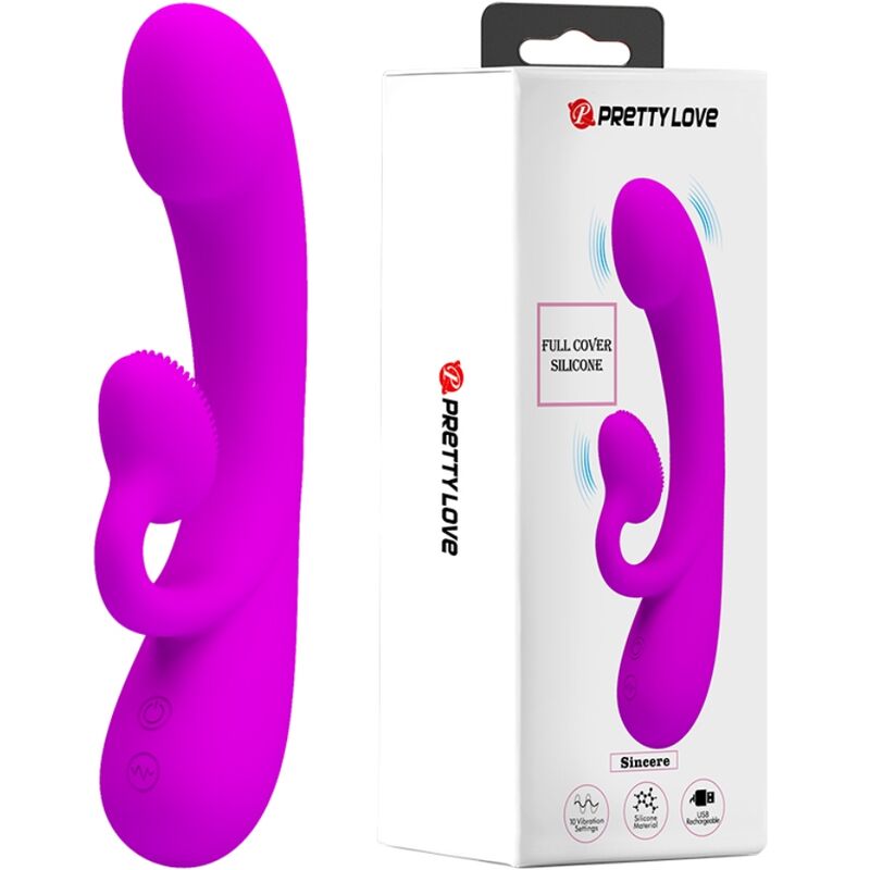 PRETTY LOVE - SINCERE SILICONE CLITORAL VIBRATOR AND SUCKER PURPLE - My naughty haven #