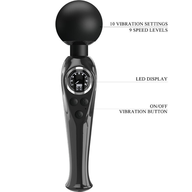 PRETTY LOVE - SKYLER VIBRATOR WAND BLACK - My naughty haven #