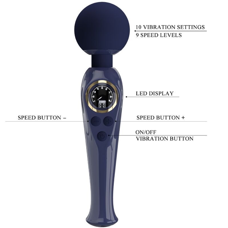 PRETTY LOVE - SKYLER VIBRATOR WAND BLUE - My naughty haven #