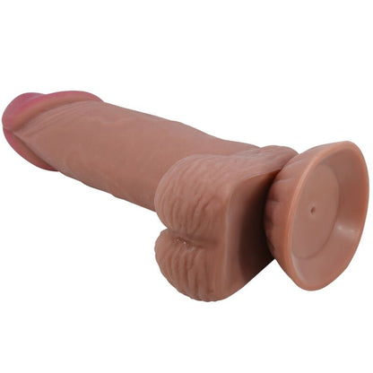 PRETTY LOVE - SLIDING SKIN SERIES REALISTIC DILDO WITH SLIDING BROWN SKIN SUCTION CUP 19.4 CM - My naughty haven #