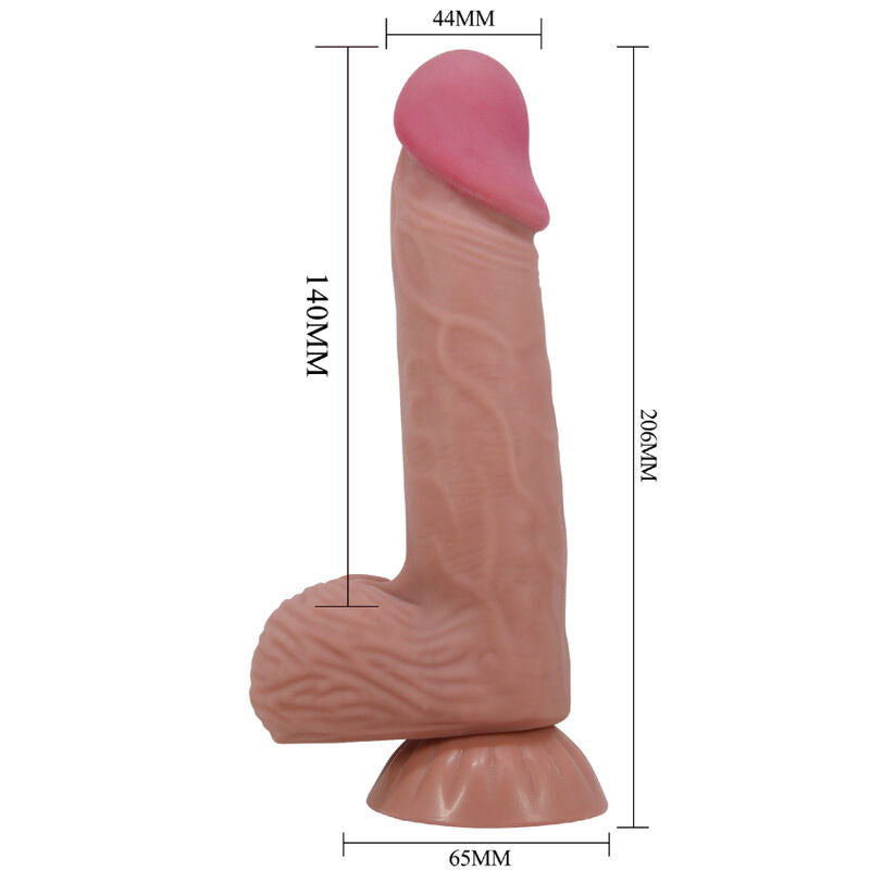 PRETTY LOVE - SLIDING SKIN SERIES REALISTIC DILDO WITH SLIDING BROWN SKIN SUCTION CUP 20.6 CM - My naughty haven #