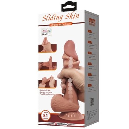 PRETTY LOVE - SLIDING SKIN SERIES REALISTIC DILDO WITH SLIDING BROWN SKIN SUCTION CUP 21.8 CM - My naughty haven #