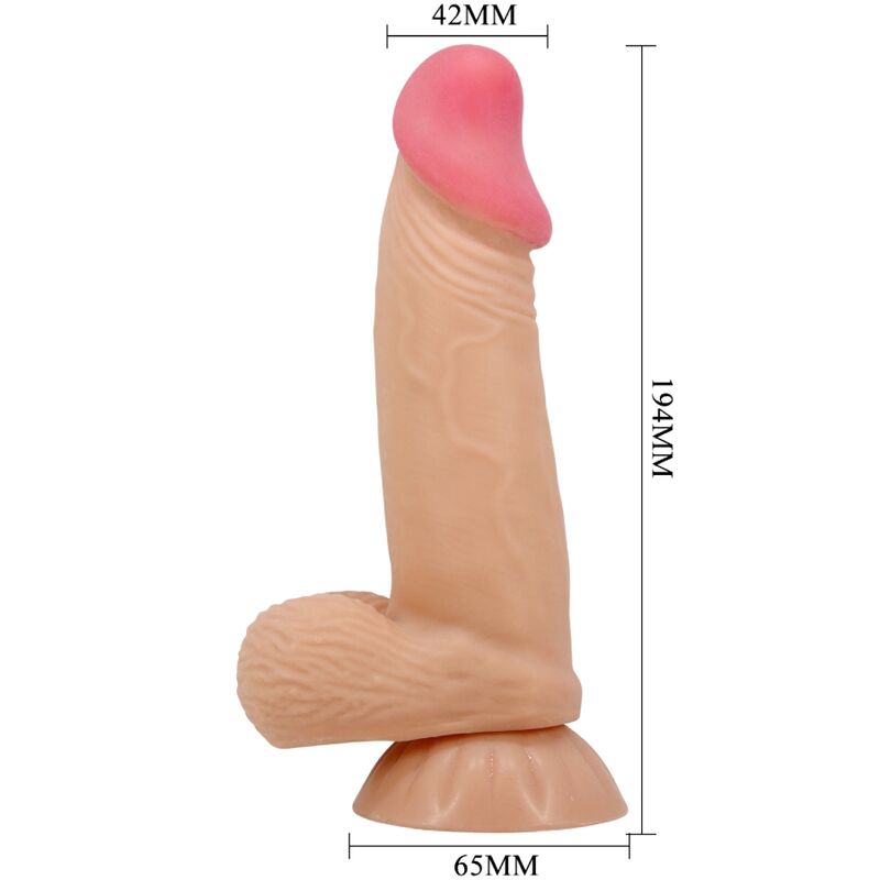PRETTY LOVE - SLIDING SKIN SERIES REALISTIC DILDO WITH SLIDING SKIN SUCTION CUP 19.4 CM - My naughty haven #