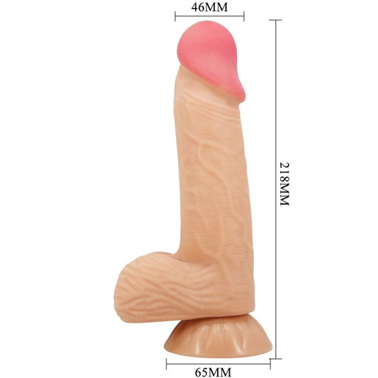 PRETTY LOVE - SLIDING SKIN SERIES REALISTIC DILDO WITH SLIDING SKIN SUCTION CUP 20.6 CM - My naughty haven #